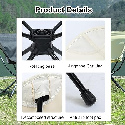 360° Swivel Collapsible Camping Chair