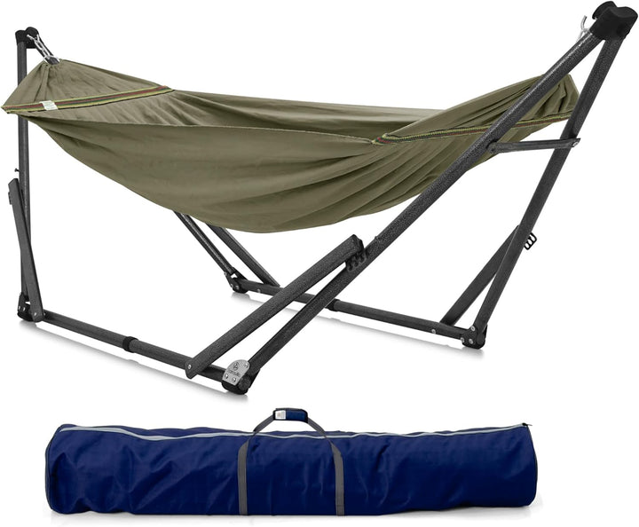 3-Year Warranty Hammock Stand, 30s Foldable Hammock with Stand, 220 kgs Capacity Camping Hammock Stand