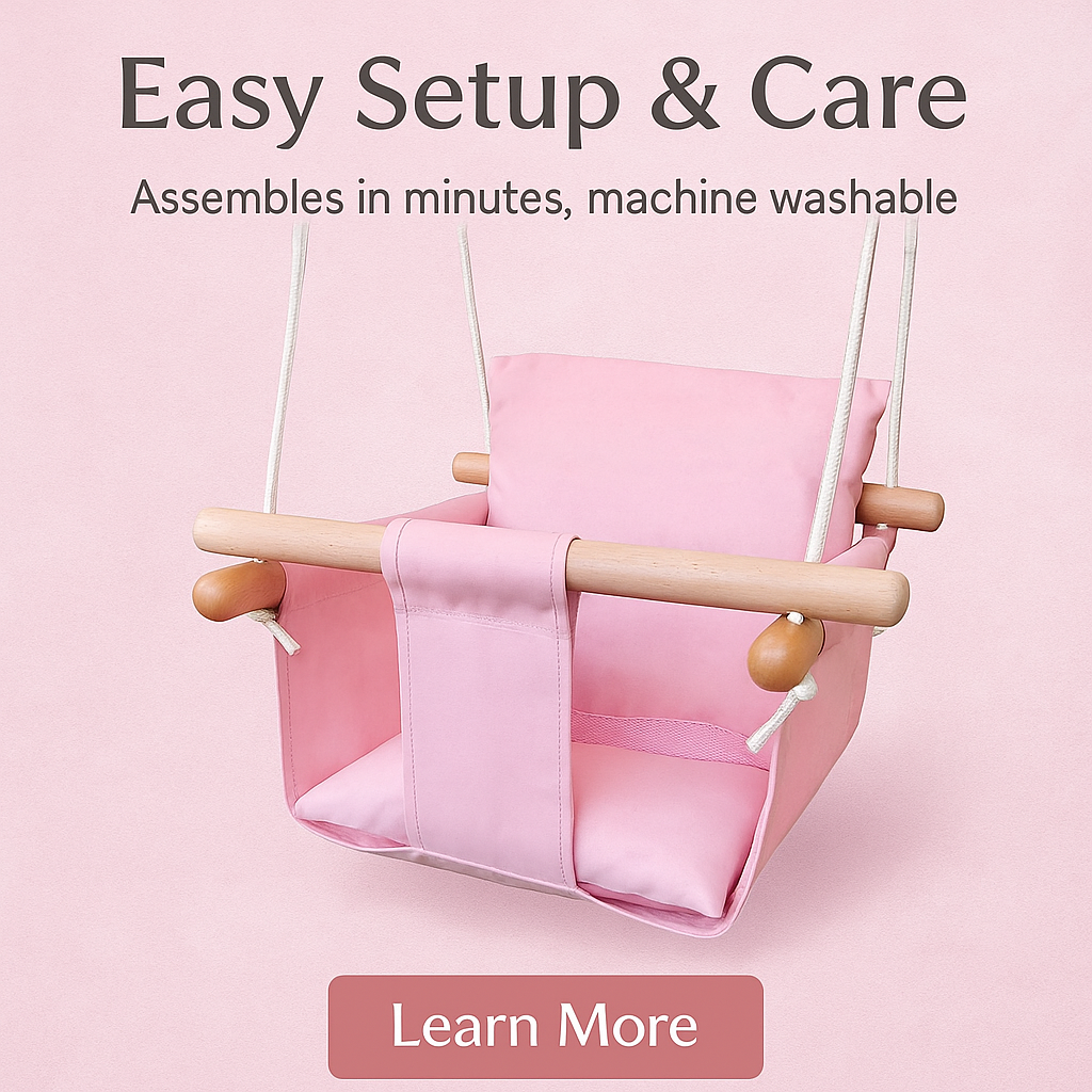 Canvas Baby Swing Outdoor & Baby Swing Chair | Wooden Hanging Seat