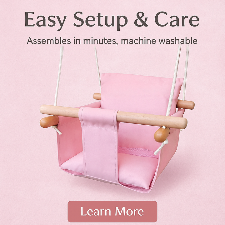 Canvas Baby Swing Outdoor & Baby Swing Chair | Wooden Hanging Seat