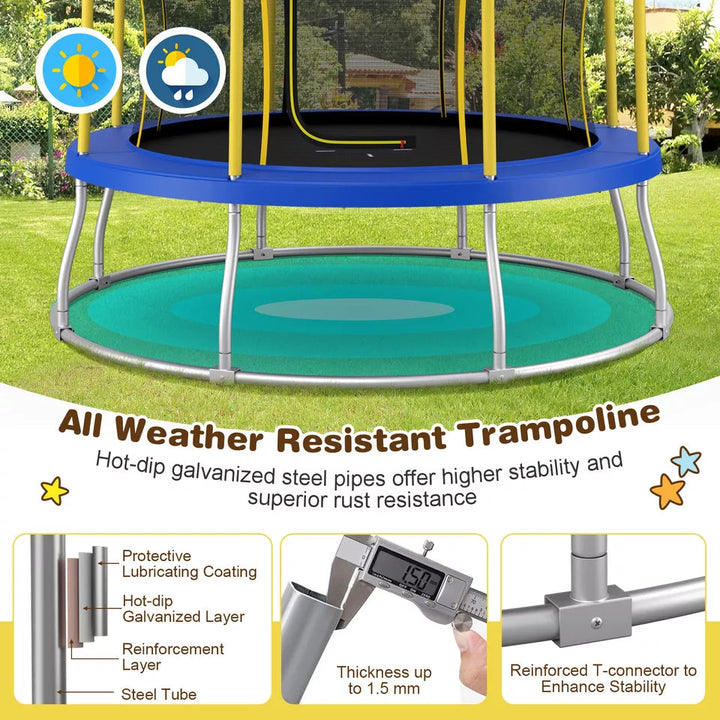 8 FT Flower Shaped Kids Mini Outdoor Trampoline