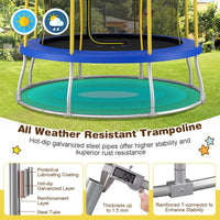 8 FT Flower Shaped Kids Mini Outdoor Trampoline