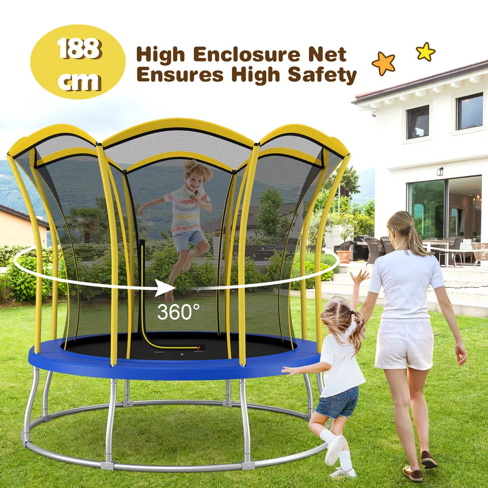 8 FT Flower Shaped Kids Mini Outdoor Trampoline