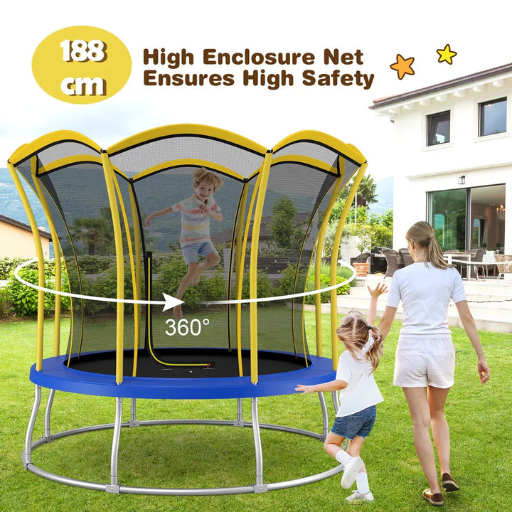 8 FT Flower Shaped Kids Mini Outdoor Trampoline