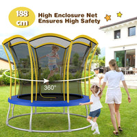 8 FT Flower Shaped Kids Mini Outdoor Trampoline
