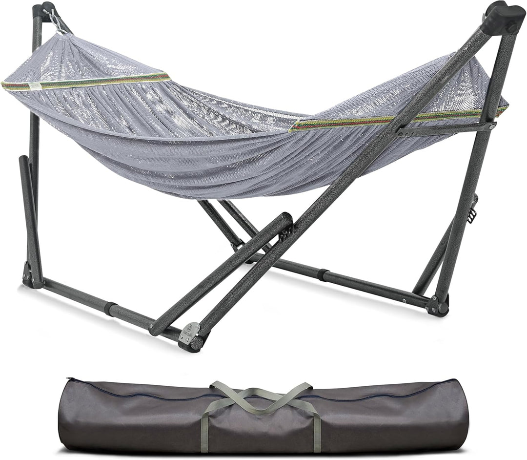 3-Year Warranty Hammock Stand, 30s Foldable Hammock with Stand, 220 kgs Capacity Camping Hammock Stand