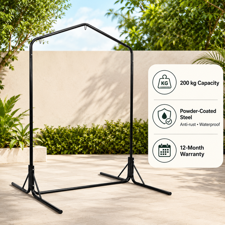 Double Hammock Chair Stand Steel Frame 2 Person Outdoor Heavy Duty 200KG