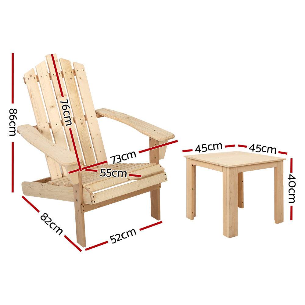 Adirondack Chair &amp; Side Table Set