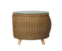 Durable Rattan Coffee Table with Pet Bed