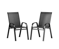 2x Stackable Bistro Lounge Chairs Outdoors