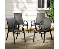 4x Stackable Bistro Lounge Chairs Outdoors