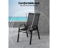 4x Stackable Bistro Lounge Chairs Outdoors