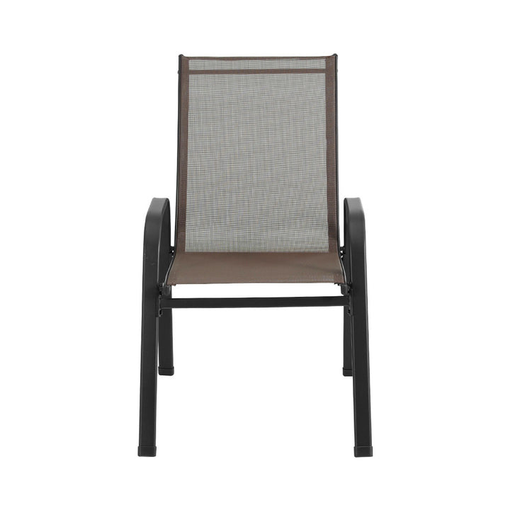 Gardeon 6PC Outdoor Dining Chairs Stackable Lounge Chair Patio Furniture Brown