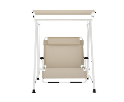 beige-lounger-2-seater-canopy-patio-furniture-chair-front-view
