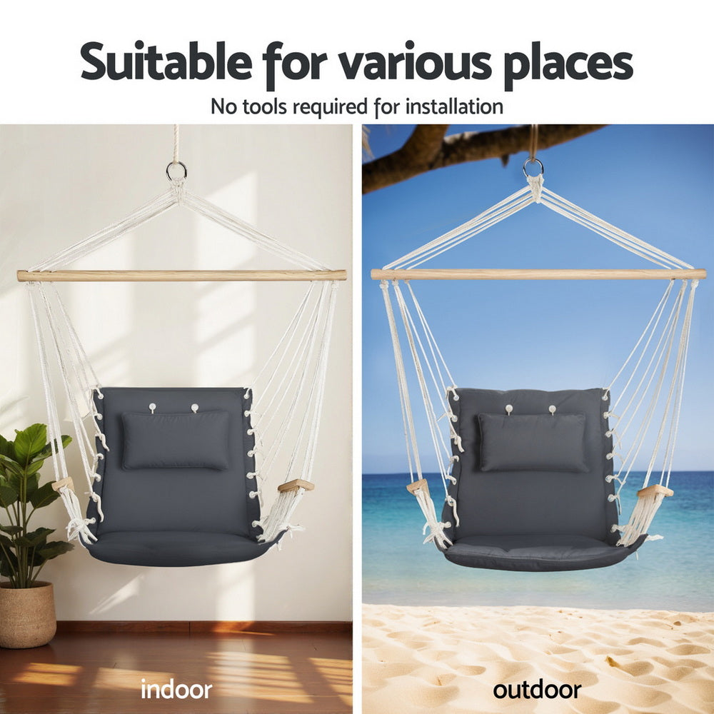 Black Padded Chair with Armrests and Stand