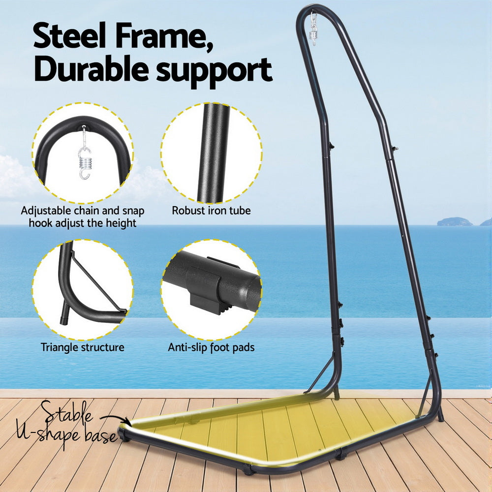 Beige Padded Hammock Chair with Stand
