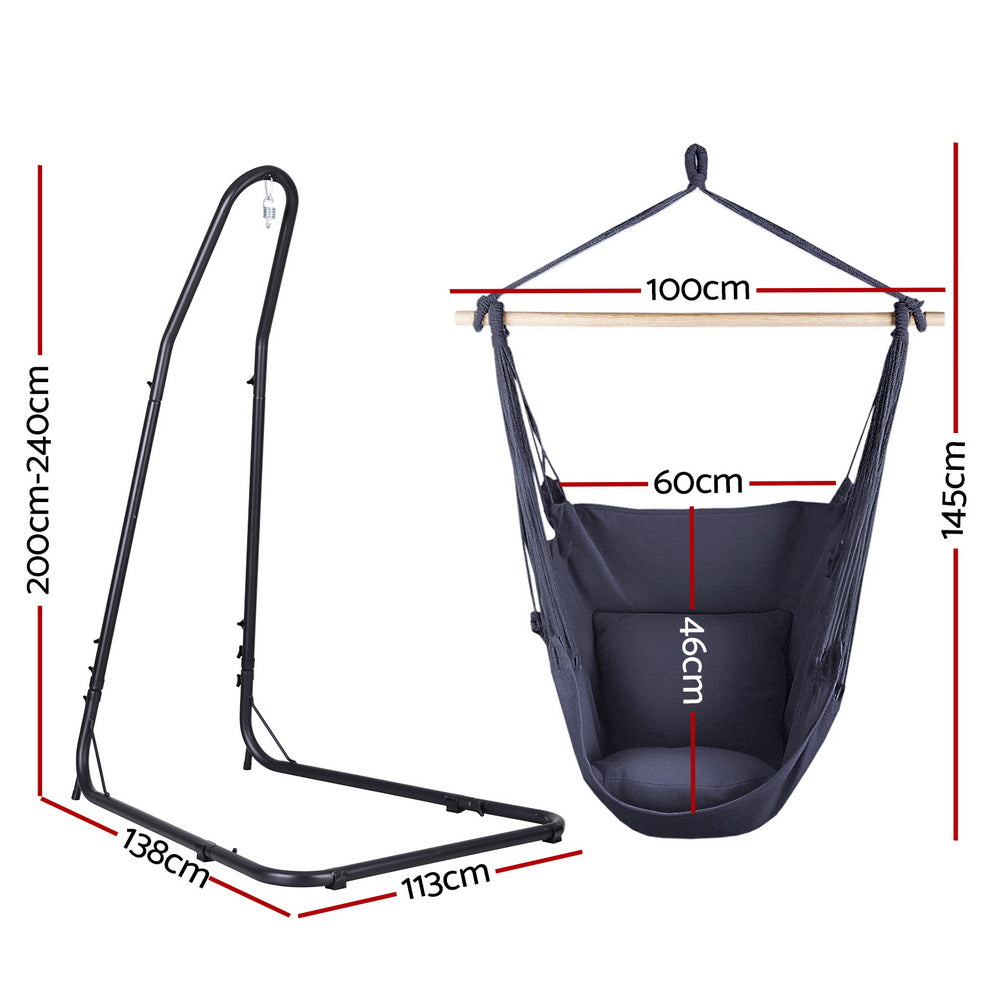 Navy Blue Padded Hammock Chair