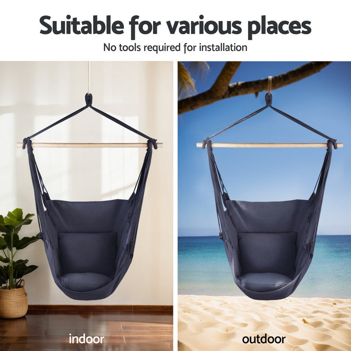 Navy Blue Padded Hammock Chair