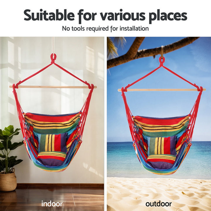 Colorful Striped Hammock Chair