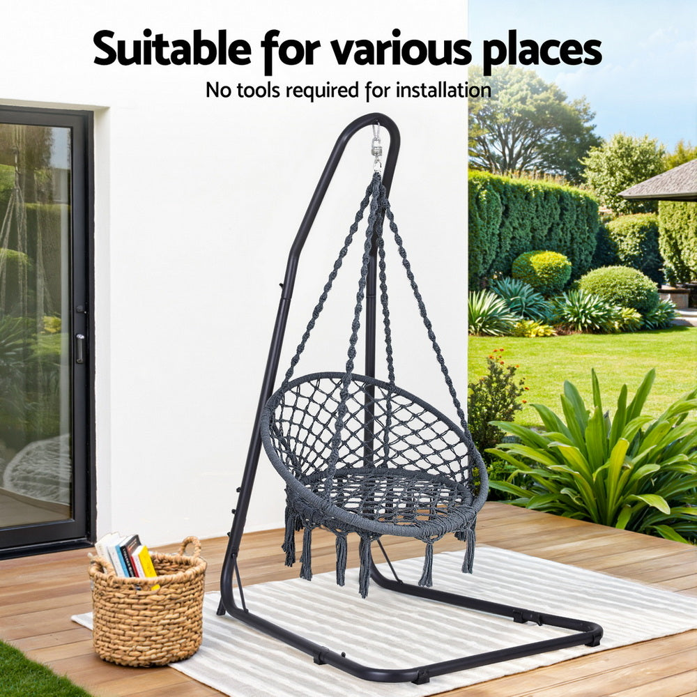 Grey Hammock Chair with A Frame Hammock Chair Stand