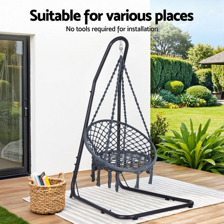 Grey Hammock Chair with A Frame Hammock Chair Stand
