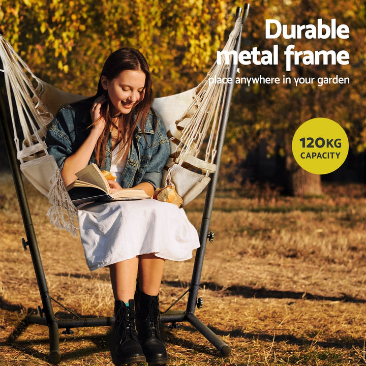 Freestanding Hammock Chair with Tassels