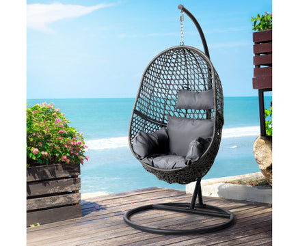 black-rattan-single-egg-chair-with-dark-grey-cushion-outdoor