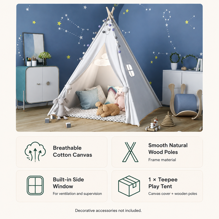Large Teepee Tent Canvas For Kids