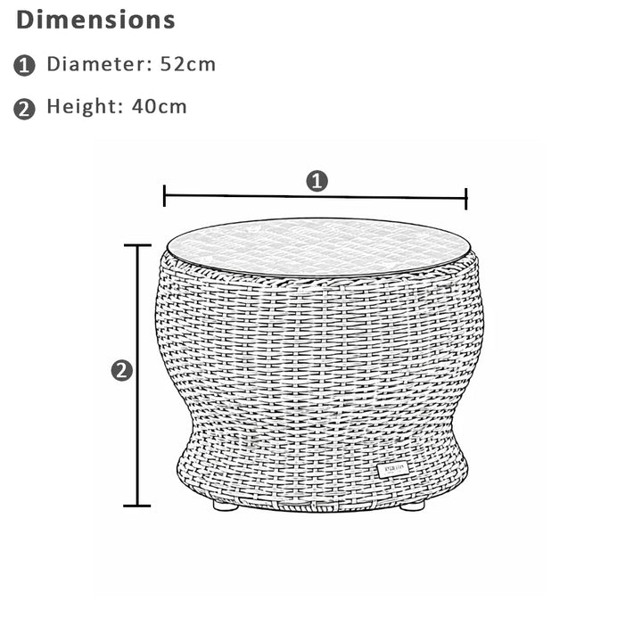 Stockton Outdoor Wicker Round Side Table