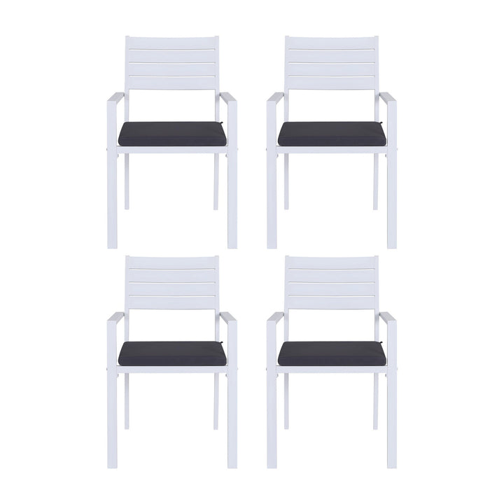 Gardeon 4PC Outdoor Dining Chairs Stackable Aluminum Lounge Chair Patio Furniture