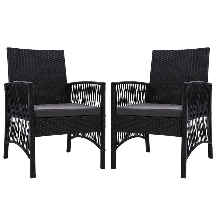 Gardeon 2PC Outdoor Dining Chairs Patio Furniture Wicker Lounge Chair Garden