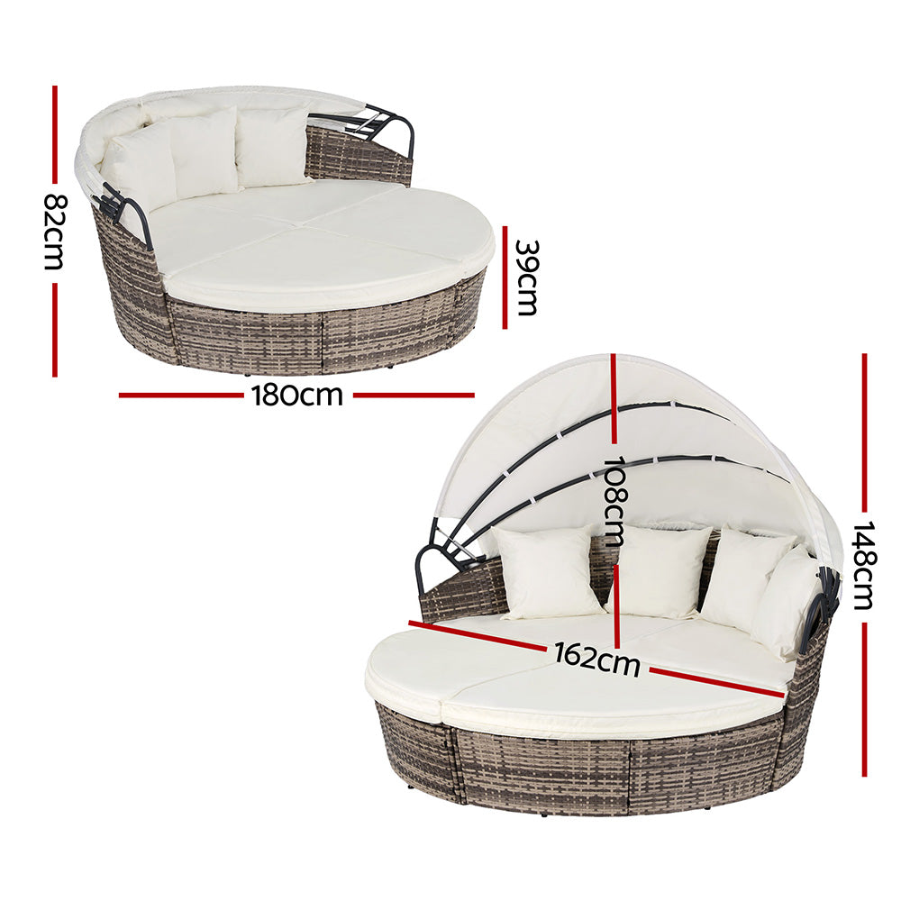 Premium Rattan Day Bed | Stylish Patio Lounge Set