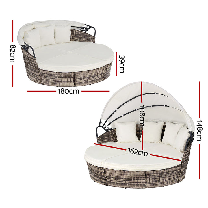 Premium Rattan Day Bed | Stylish Patio Lounge Set