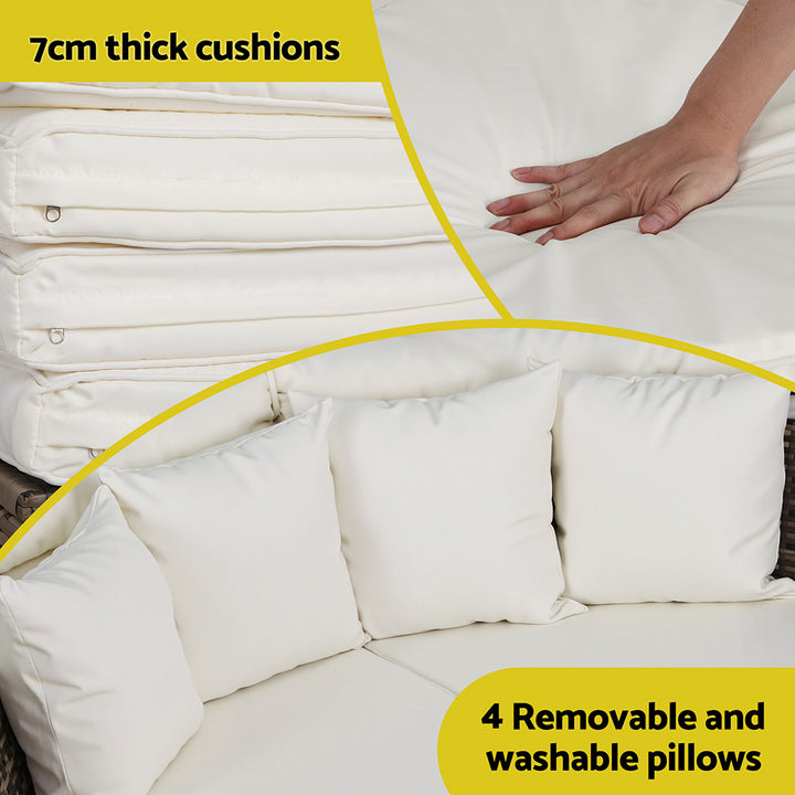 Premium Rattan Day Bed | Stylish Patio Lounge Set