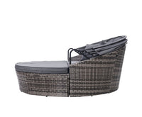 Premium Grey Rattan Day Bed Lounge Set for Patio