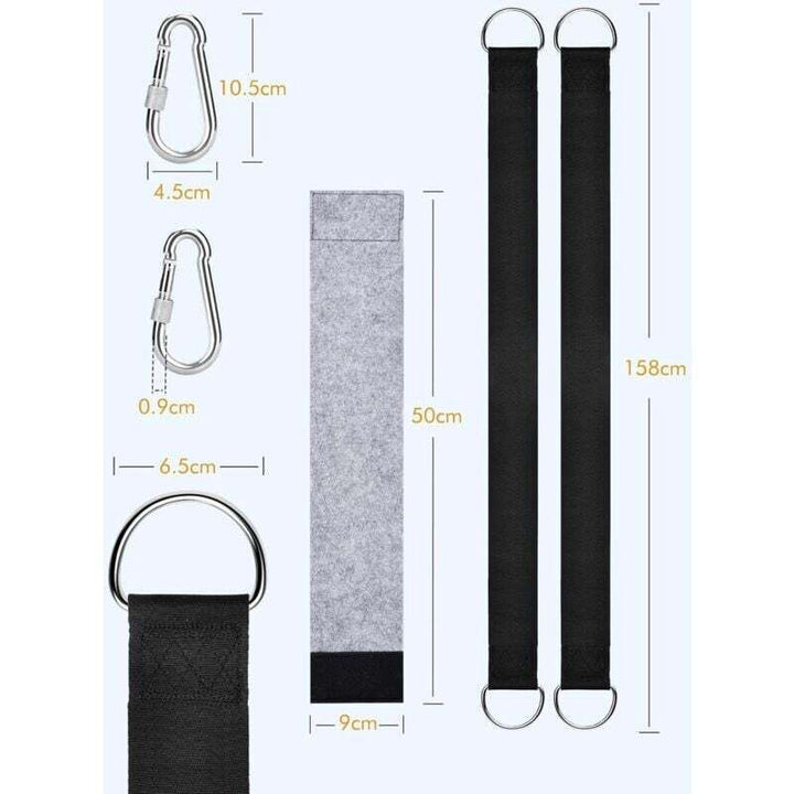 158 Extra Long Hammock Tree Straps With 2 Safety Locking Carabiner Hooks And D-Rings