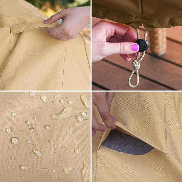 Garden Bench Cover - Protective Cover for 2-Seater Garden Bench - Bench Cover - Waterproof Garden Bench Cover - 210D Oxford - Windproof - Waterproof - Tear-Resistant - Beige - 147 x 83 x 79 cm
