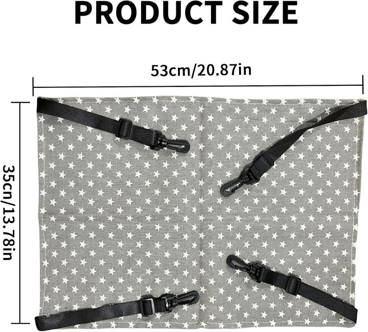 Cat Hammock - Hammock for cats - hanging pet bed - hammock for pets - with hooks - for Kittens, Puppies and Small Pets - Adjustable Straps - Pet Swing - cat bed - for cages and gardens - 53*35 cm - grey stars