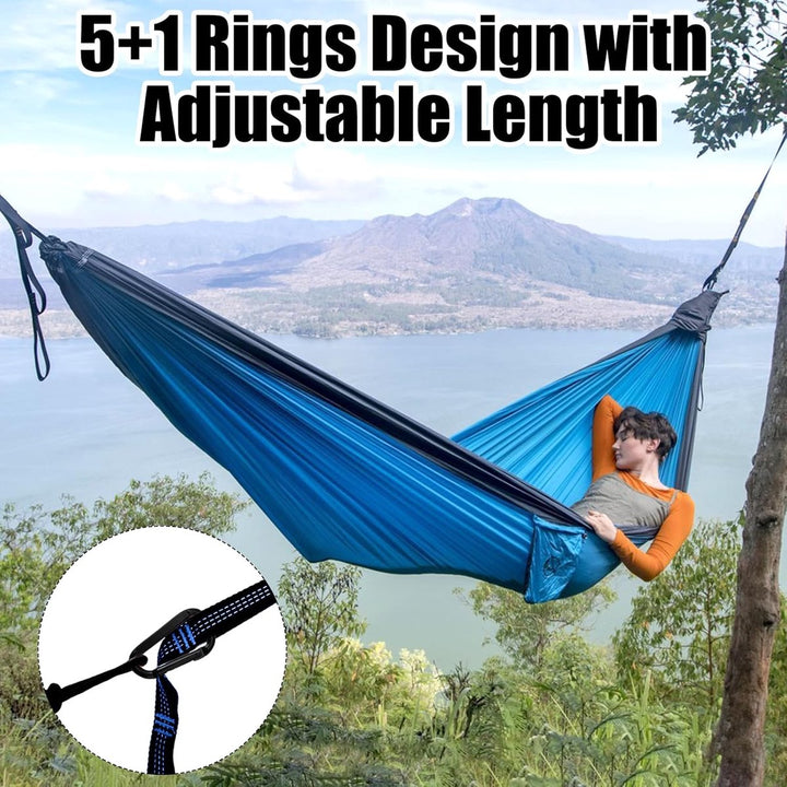 pieces - Hammock straps - 2m - Adjustable hammock straps - Swing suspension straps - tree swing straps - hanging chair hammock straps - hammock - straps - suspension accessories - with carabiner and a storage bag - for camping, garden, outdoors, travel -