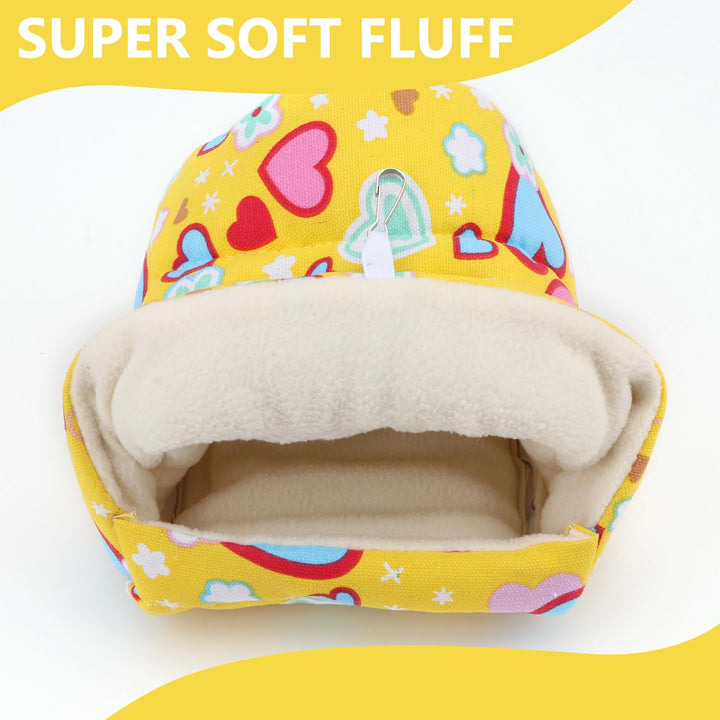 Bird Hammock - Sleeping Nest Bird - Bird Tent - Bird Cage Accessories - Parrot Toys - Parakeet Toys - Hammock - Plush House - Lovebird - Cockatiel - Canary - Sleeping Bag - Yellow - 1 Piece
