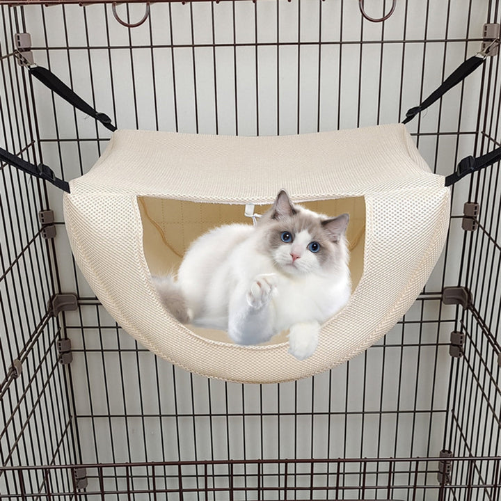 Beige Cat Cage Hammock For Small to Medium Cats
