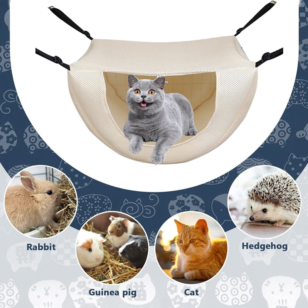 Beige Cat Cage Hammock For Small to Medium Cats
