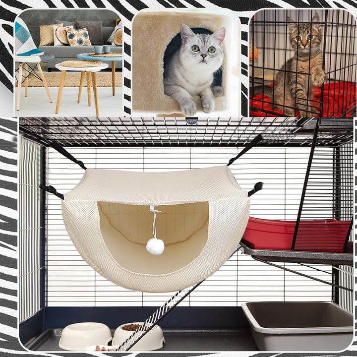 Beige Cat Cage Hammock For Small to Medium Cats