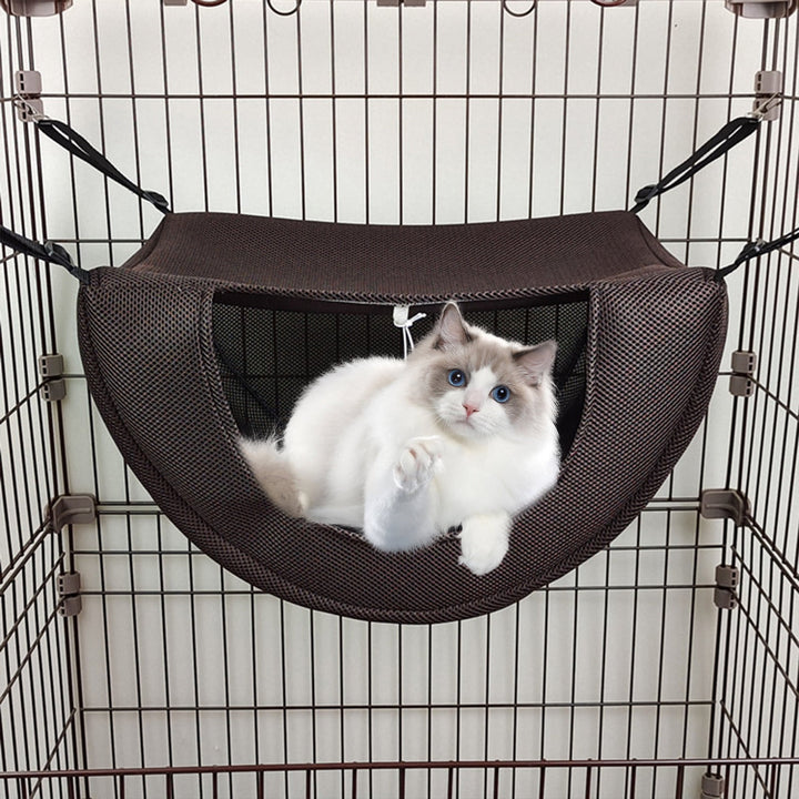 Brown Cat Cage Hammock, Hanging Soft Pet For Cats and Rabbits