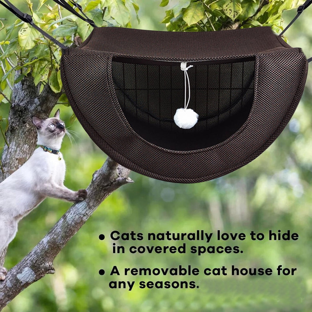 Brown Cat Cage Hammock, Hanging Soft Pet For Cats and Rabbits