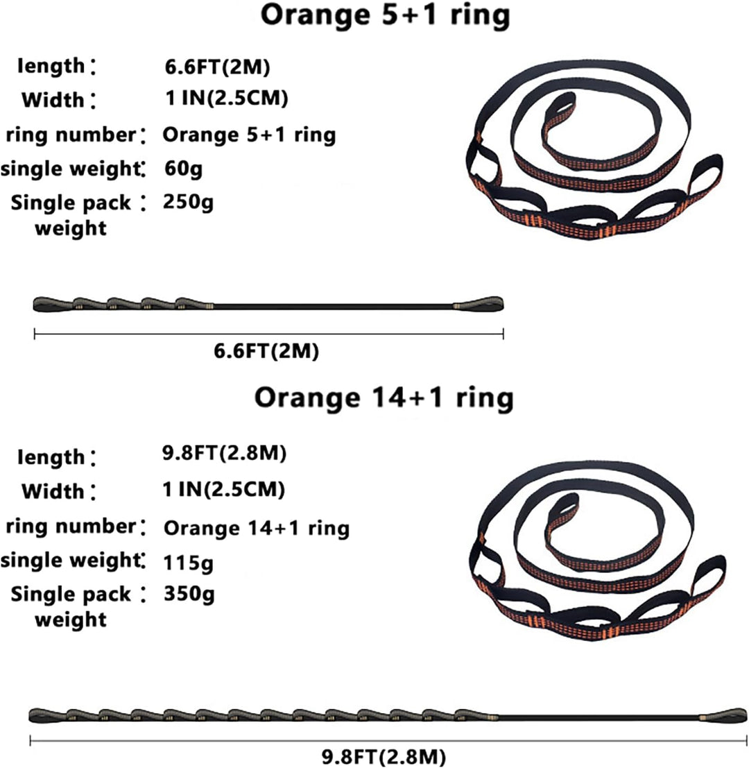 Hammock Tree Straps Tree Swing Straps Kit Best 9.2 FT Holds 1320 LBS 14+1 Adjusting Ring Straps Suitable for All hammocks