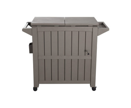taupe-patio-serving-trolley-with-built-in-chiller-front-view
