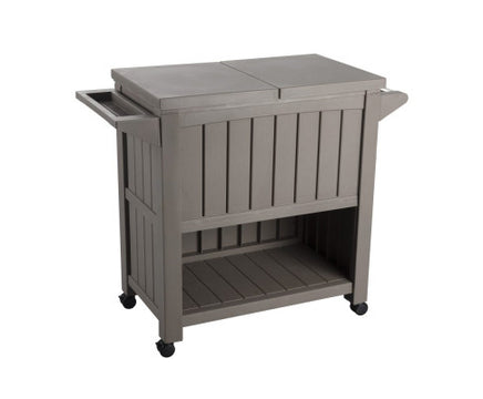 taupe-patio-serving-trolley-with-built-in-chiller-side-view