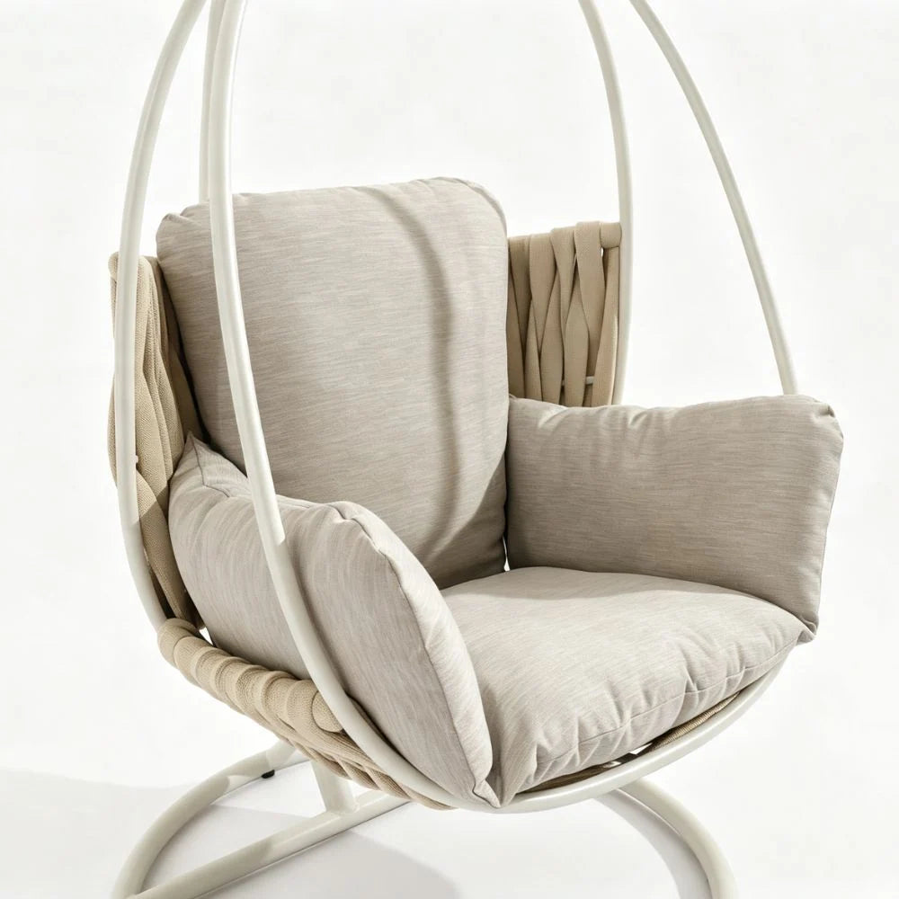 Merewether hanging egg chair with fade-resistant polyester seat cushion