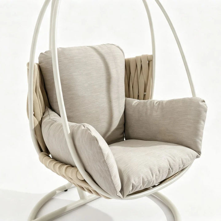 Merewether hanging egg chair with fade-resistant polyester seat cushion
